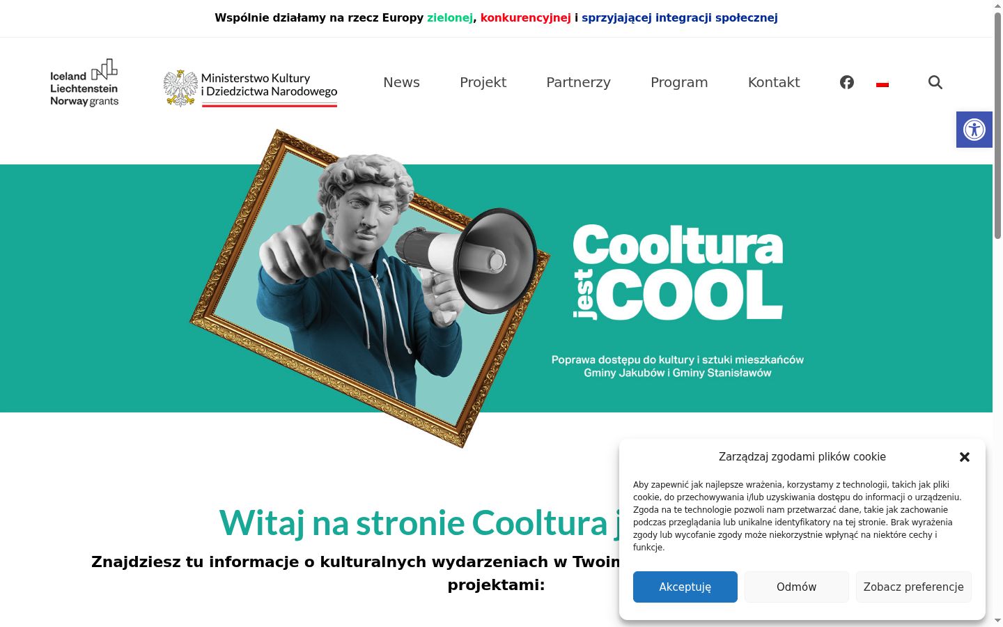 Ekrānuzņēmums ar piekrišanas baneri, kas tika rādīts pirms jebkādas mijiedarbības