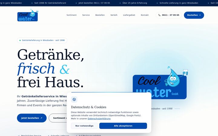 Screenshot of coolwater-wiesbaden.de