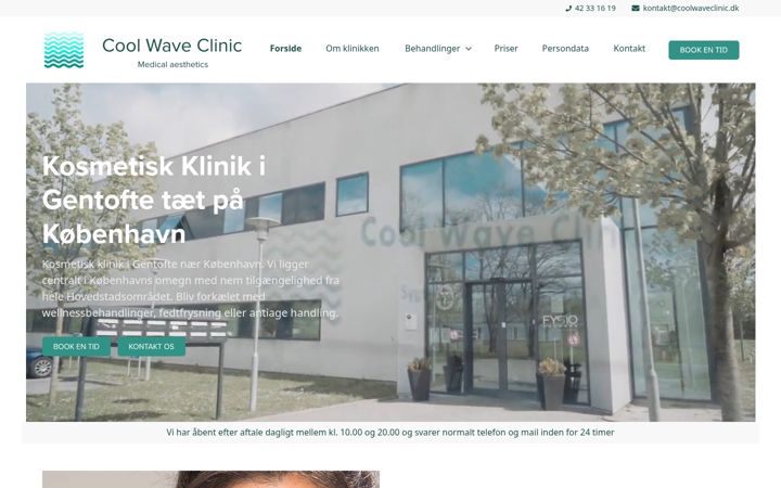 Screenshot of coolwaveclinic.dk