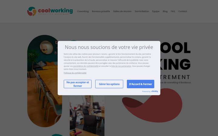 Snimka zaslona za coolworking.fr