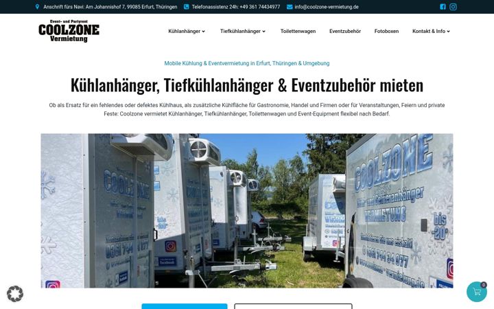 Screenshot of coolzone-vermietung.de