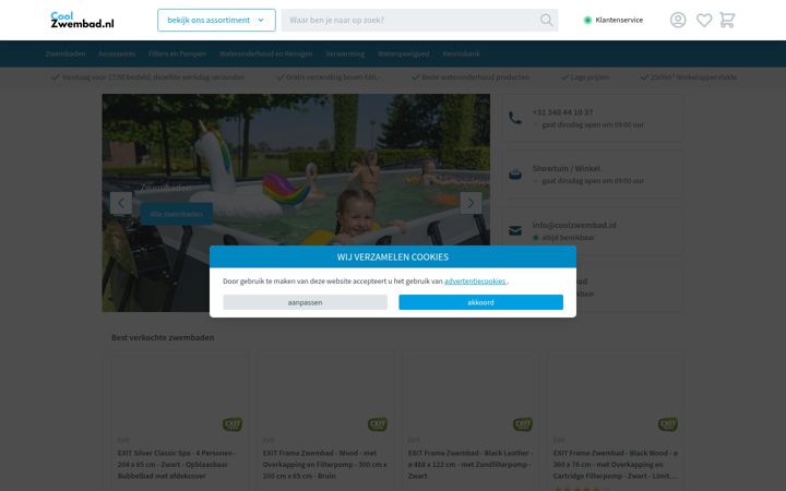 Screenshot of coolzwembad.nl