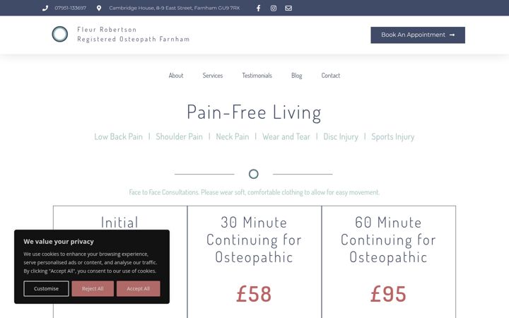 Screenshot of coombehouseclinic.co.uk