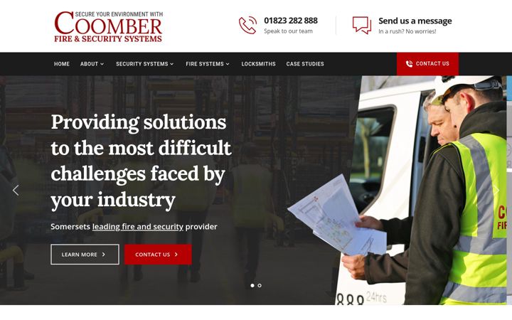 Screenshot of coombersecurity.com