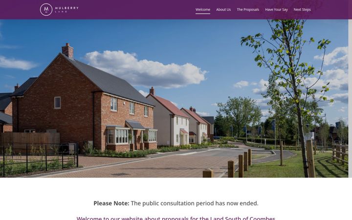 Screenshot of coombesfarmconsultation.co.uk
