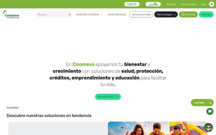 Screenshot of coomeva.com.co