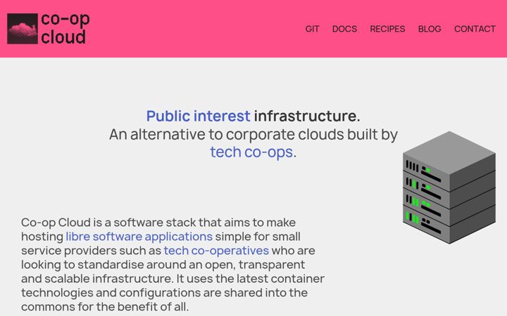 Screenshot of coopcloud.tech