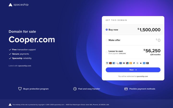 Screenshot of cooper.com