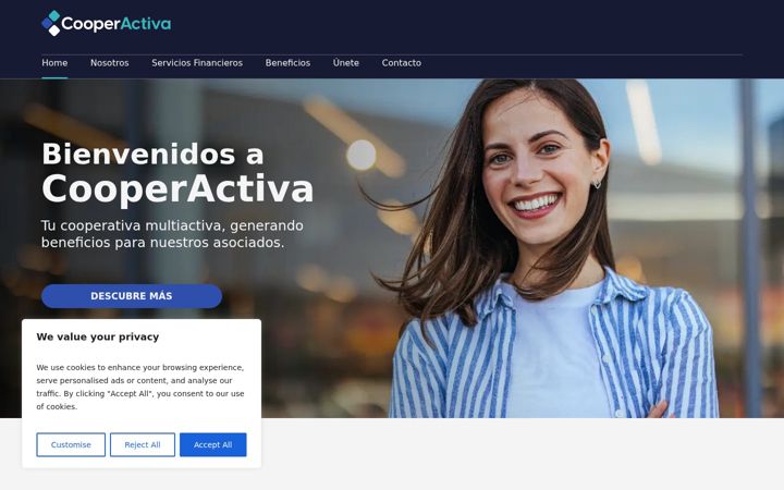 Screenshot van cooperactiva.com.co