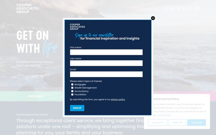 Screenshot of cooperassociateswm.com