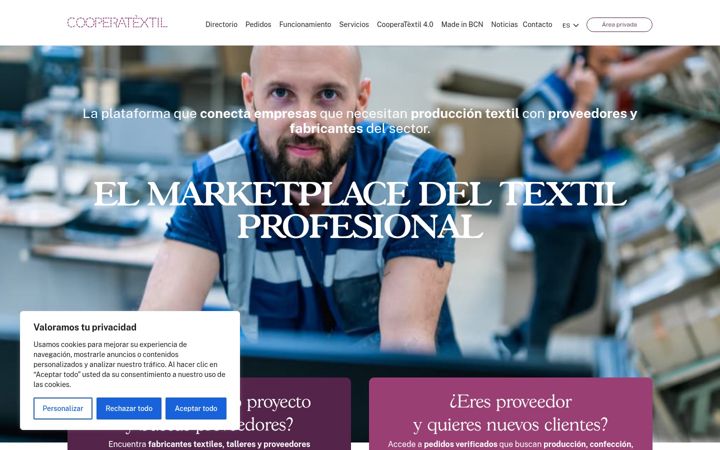 Screenshot of cooperatextil.com