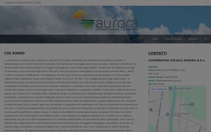 Screenshot stránky cooperativa-aurora.it