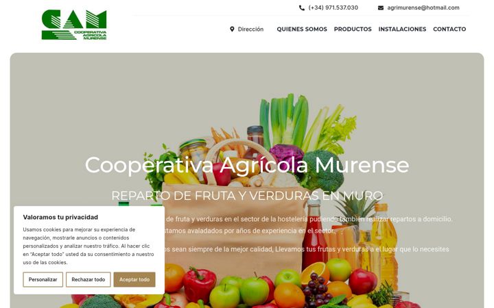 Screenshot of cooperativaagricolamurense.es