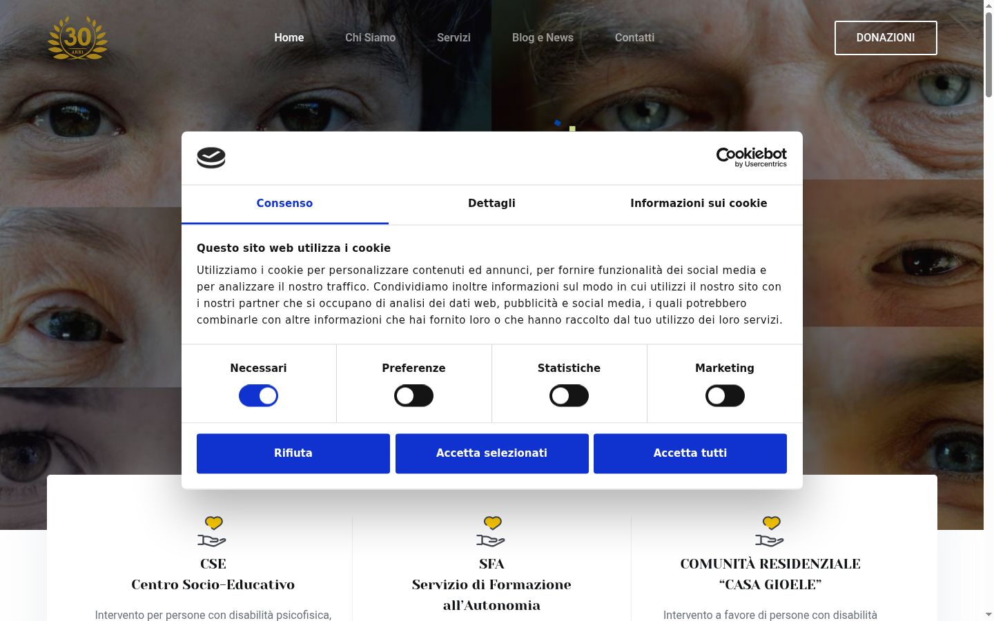 Snímka obrazovky banera súhlasu zobrazeného pred akoukoľvek interakciou