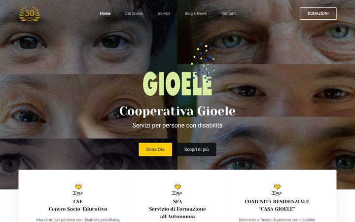 Screenshot stránky cooperativagioele.it