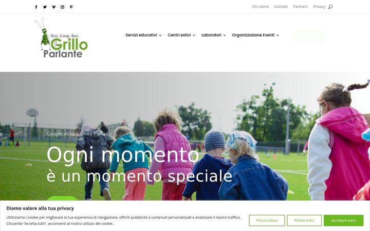 Screenshot stránky cooperativailgrilloparlante.it