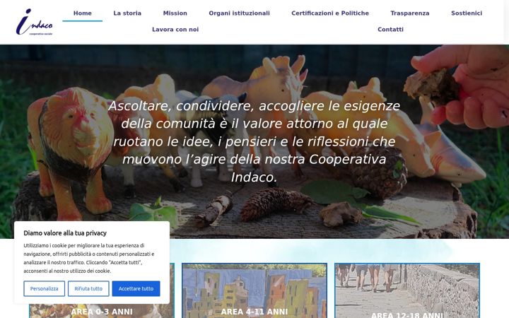 Screenshot stránky cooperativaindaco.it
