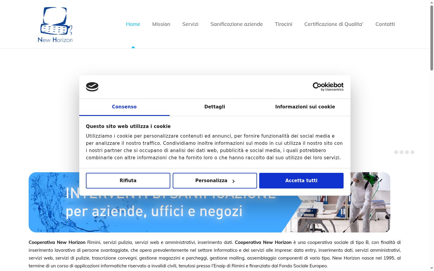 Snímka obrazovky banera súhlasu zobrazeného pred akoukoľvek interakciou