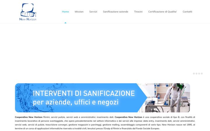 Screenshot stránky cooperativanewhorizon.it