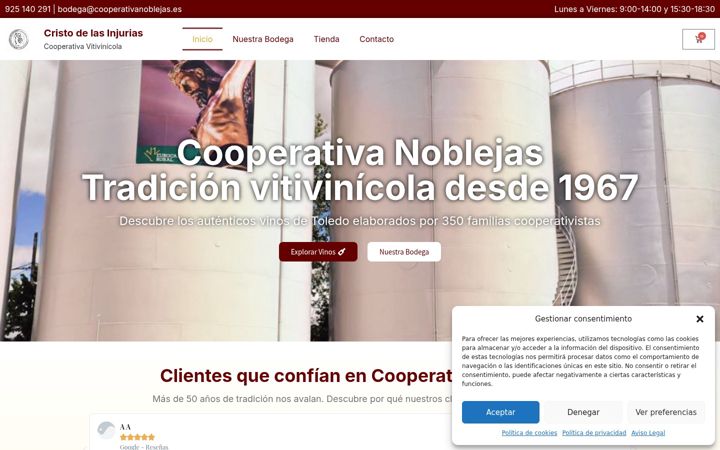 Screenshot of cooperativanoblejas.es