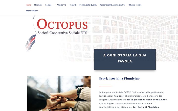 Screenshot stránky cooperativaoctopus.it