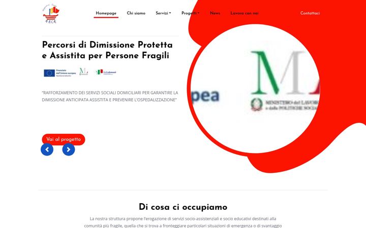 Screenshot stránky cooperativarca.it