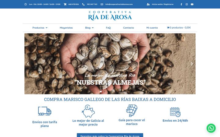 Screenshot of cooperativariadearosa.com