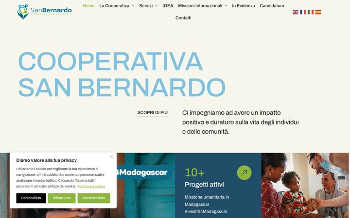 Screenshot stránky cooperativasanbernardo.it