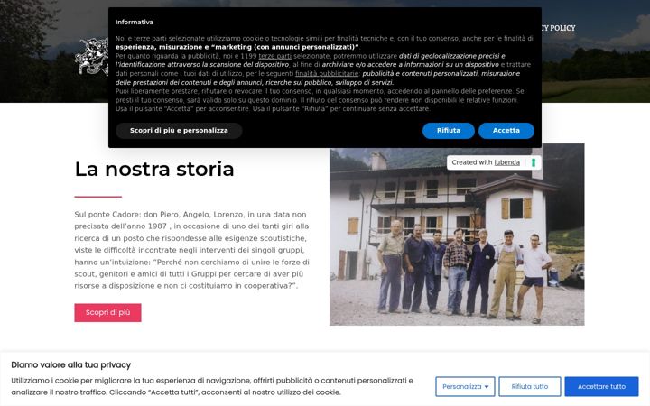 Screenshot stránky cooperativascout.it