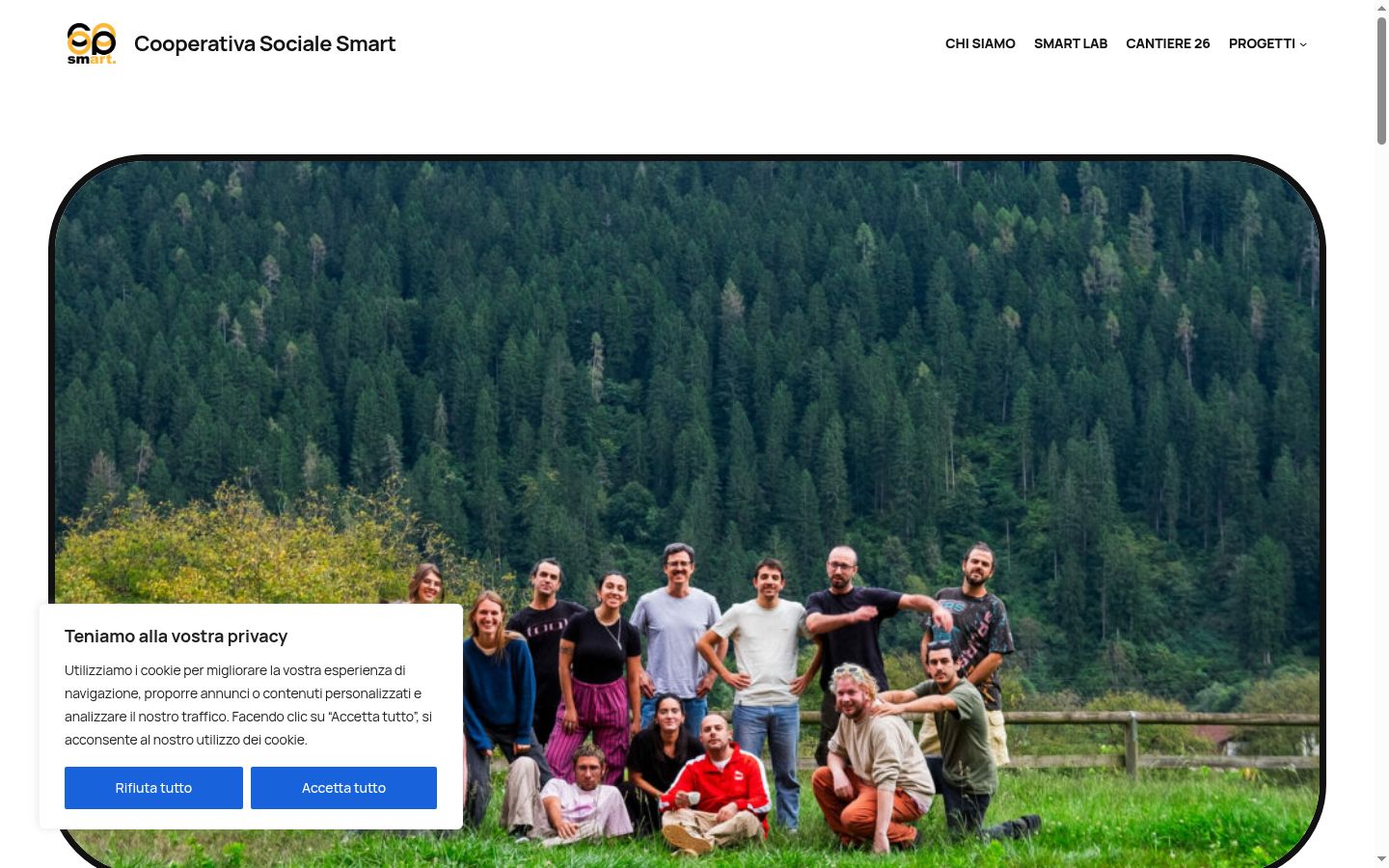 Screenshot del banner di consenso mostrato prima di qualsiasi interazione