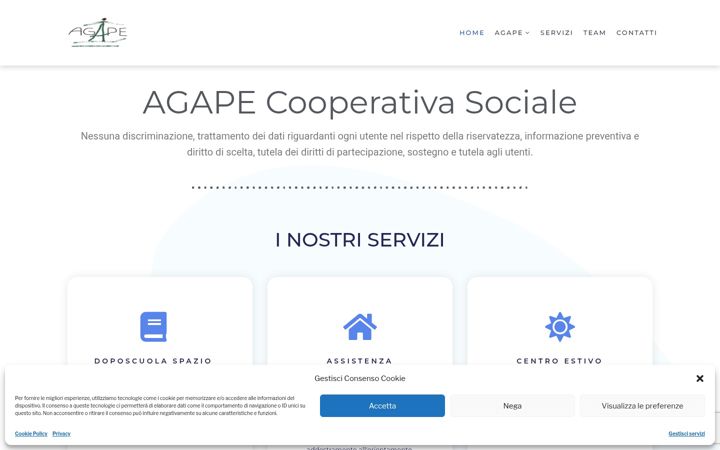 Captură de ecran a cooperativasocialeagape.it