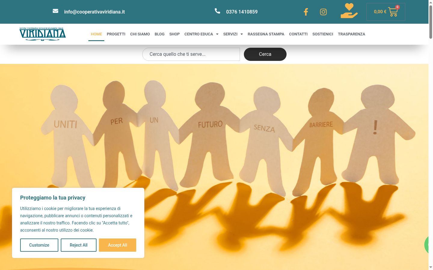Screenshot of the consent banner shown before any interaction