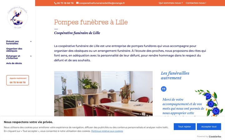 Képernyőkép: cooperativefunerairedelille.fr