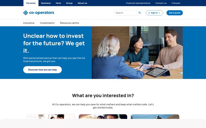 Screenshot of cooperators.ca
