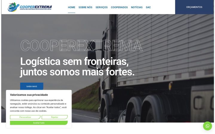 Screenshot of cooperextrema.com.br