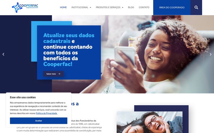 Snimka zaslona za cooperfac.com.br