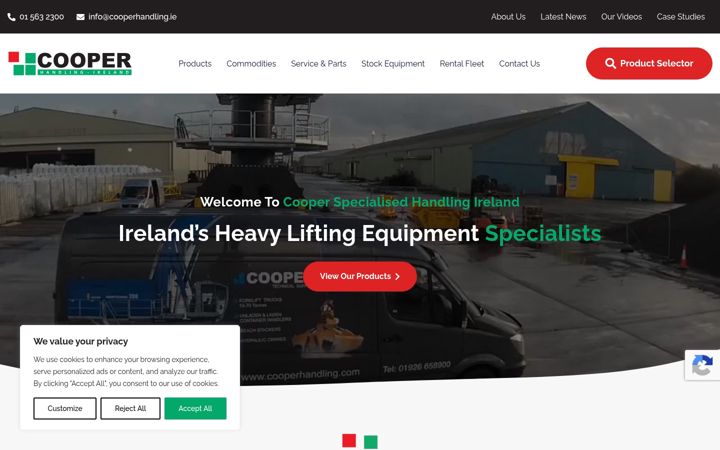 Screenshot of cooperhandling.ie