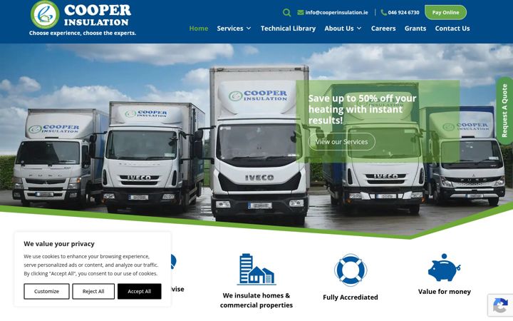 Screenshot von cooperinsulation.ie