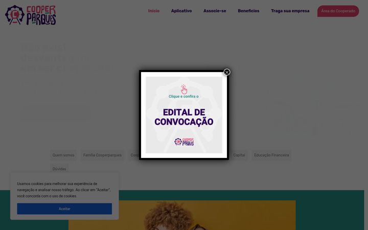 Screenshot of cooperparques.com.br