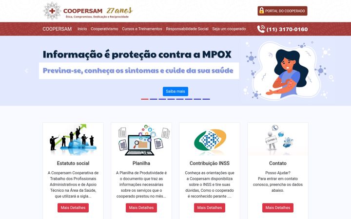 Snimka zaslona za coopersam.com.br