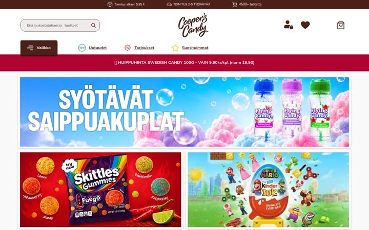 Screenshot of cooperscandy.fi