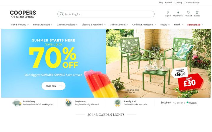 Screenshot of coopersofstortford.co.uk