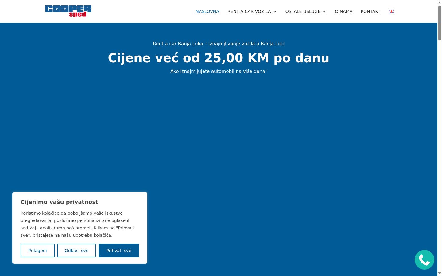 Snímek obrazovky baneru souhlasu zobrazeného před jakoukoli interakcí