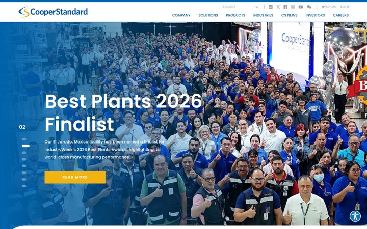 Screenshot of cooperstandard.com