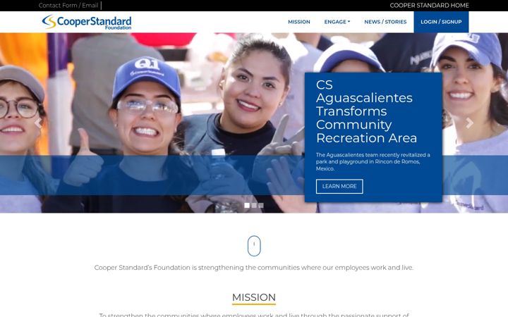 Screenshot of cooperstandardfoundation.com