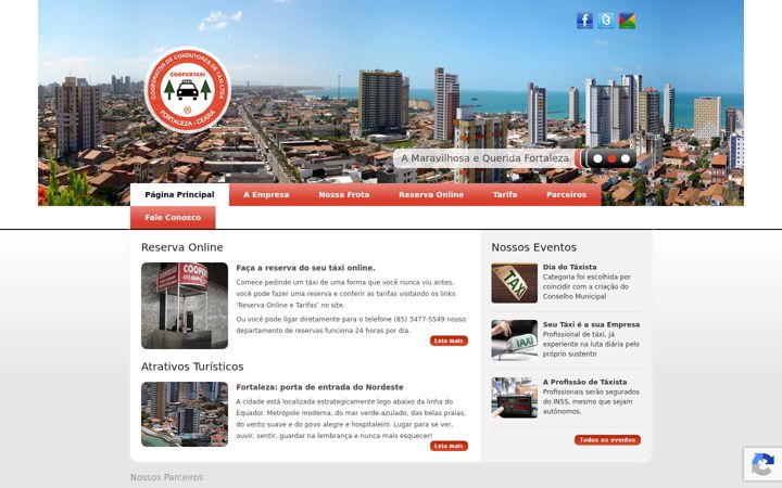 Screenshot of coopertaxifortaleza.com.br