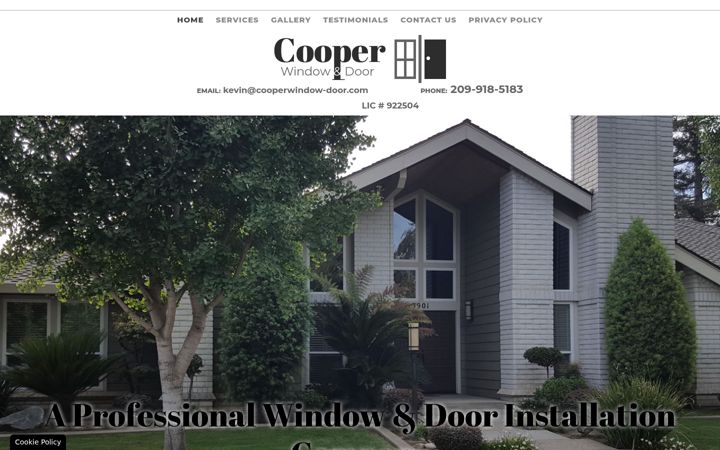 Screenshot of cooperwindow-door.com