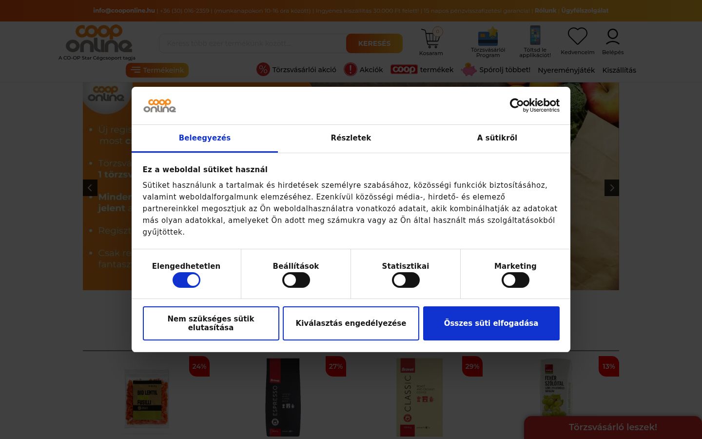Snímka obrazovky banera súhlasu zobrazeného pred akoukoľvek interakciou