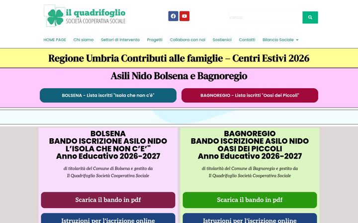 Screenshot of coopquadrifoglio.net