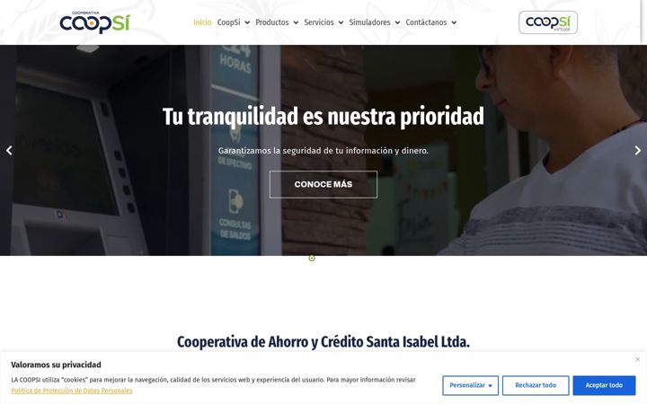 Screenshot of coopsi.fin.ec